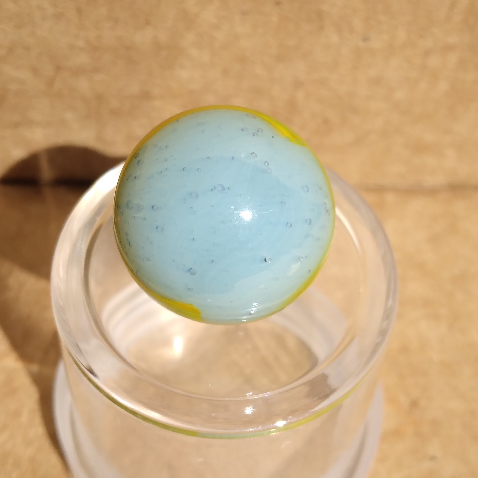 .62″ Vintage Ribbon Marble- Seedy Blue Yellow- Kokomo Peltier