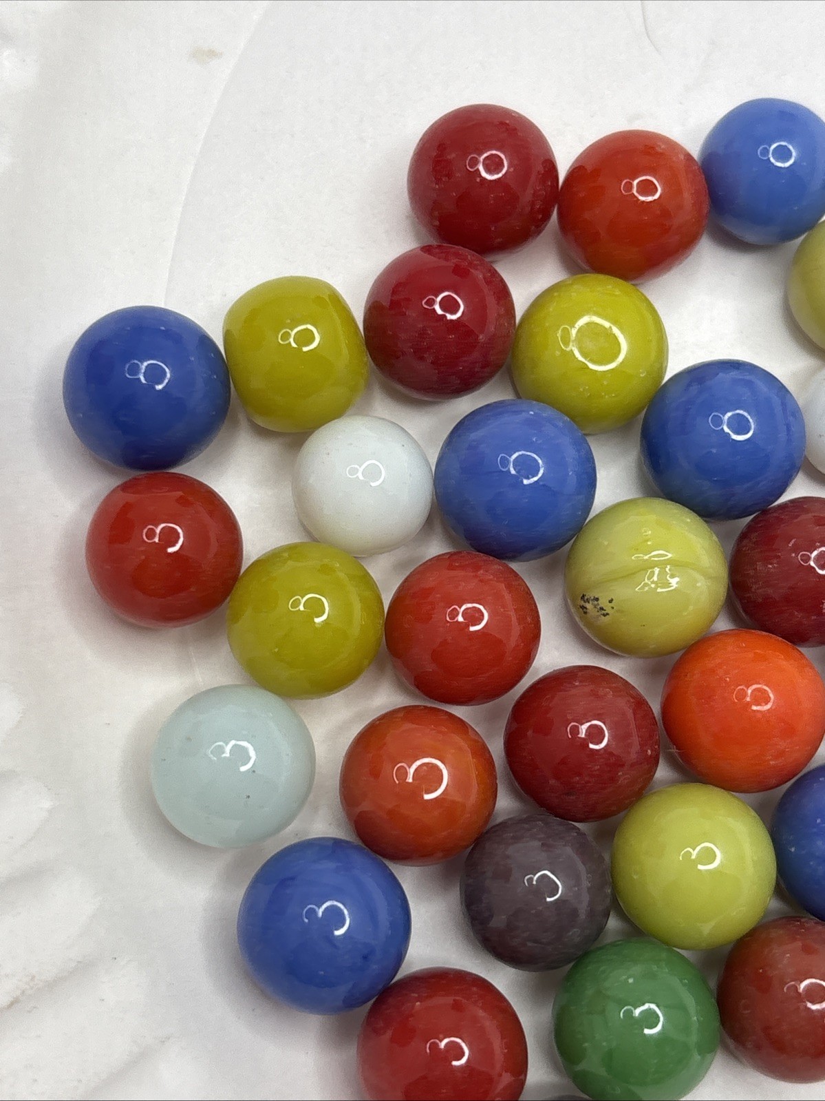 Vintage Bright Color Glass Marbles Lot of 50 Peewee Size UU