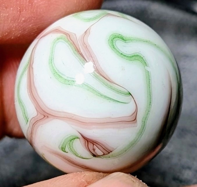 1 & 1/16″+ Massive Busy Veiligglas Opaque Swirl 1950s/1960s Vintage Marbles MM