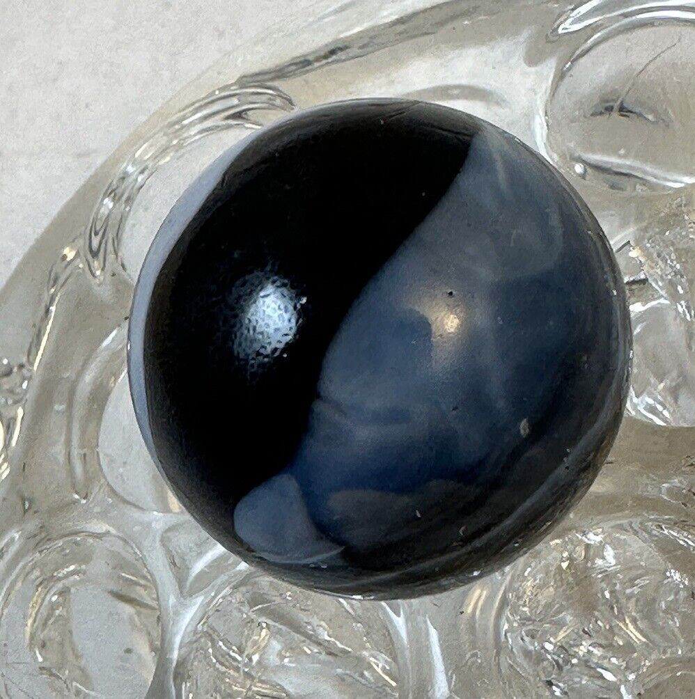 17/32 BLACK & BLUE SWIRLS SHOOTER MARBLE