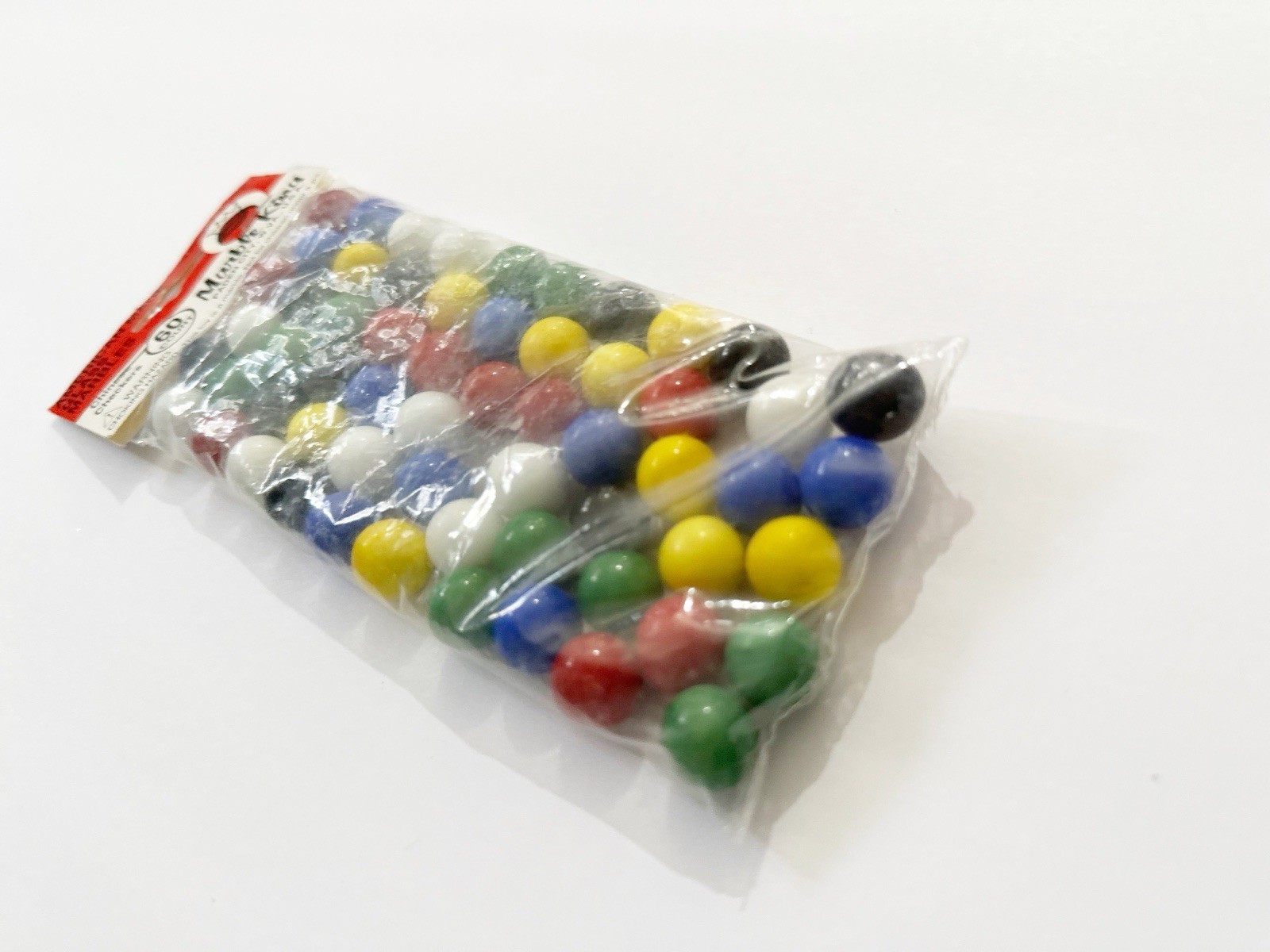 VTG NOS Marble King 60 Count Glass Marbles Solid Chinese Checkers American Made