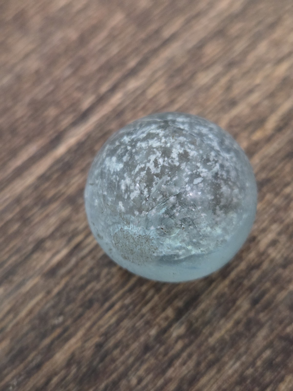 .91″ Vintage German Handmade Mica Marble Clear