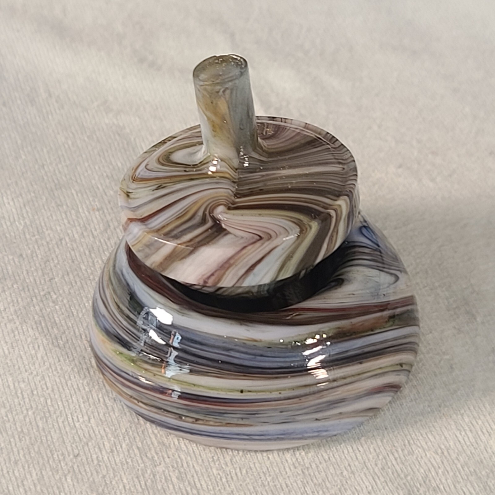 ANDY DAVIS, Glass Art Spinning Top & Base, Jabo Joker Run (?), #360F