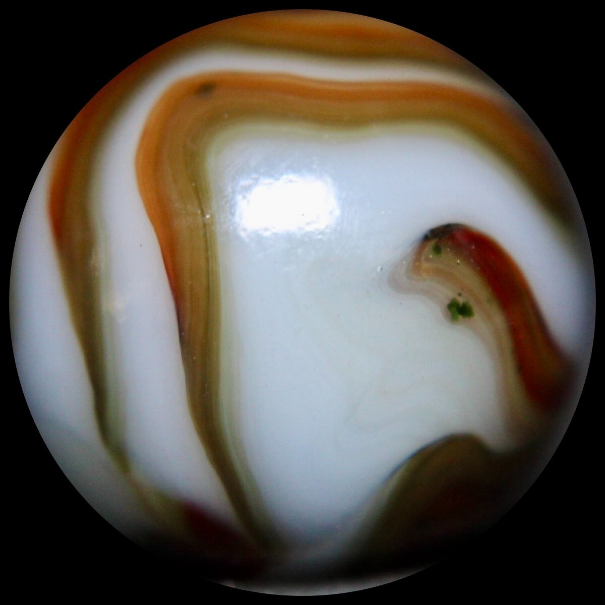 JABO Kokomo Glass Marble Collector Series: Rare KOG Red Flames