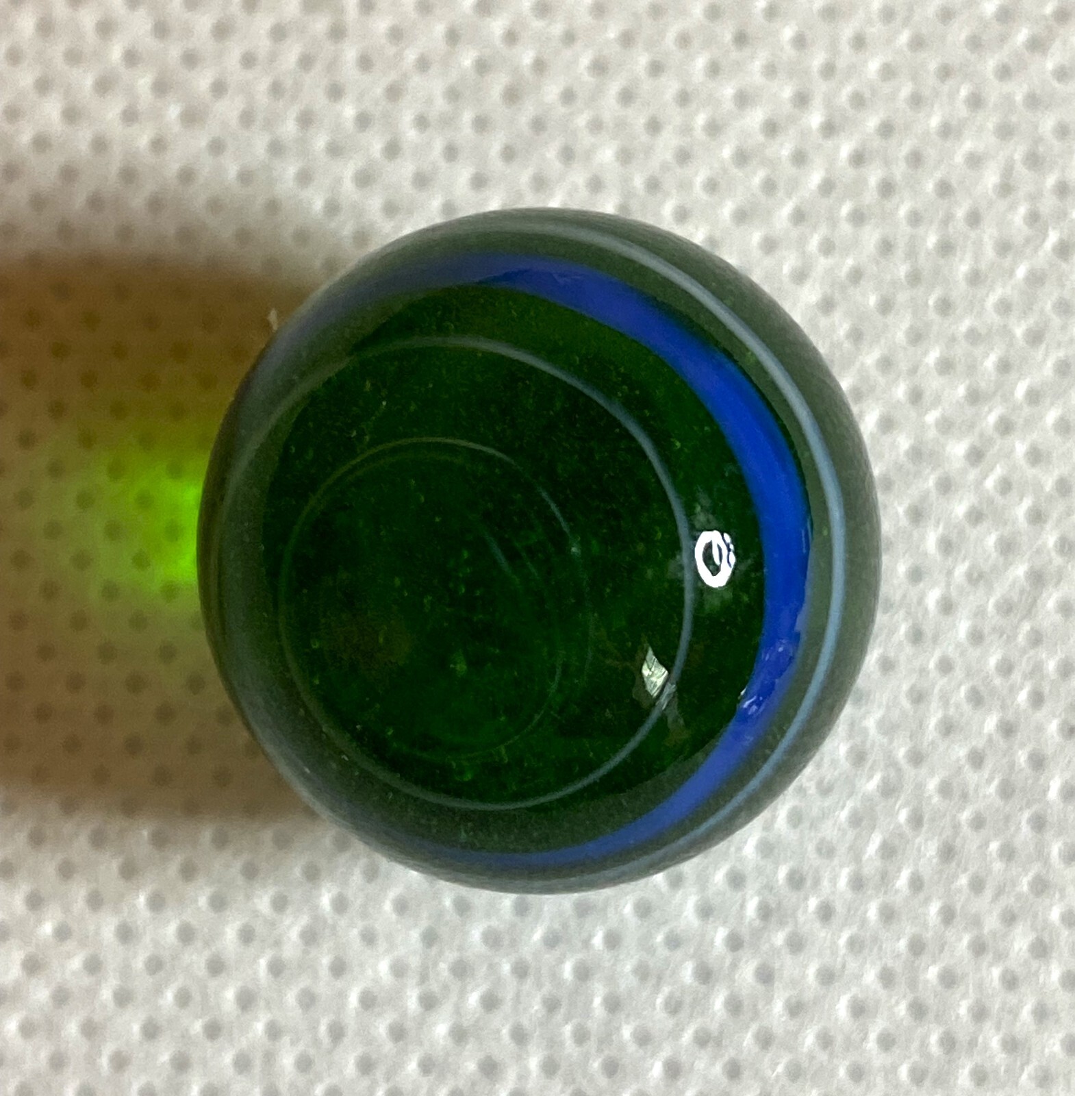 CHINESE CLEAR GREEN GLASS NOS VINTAGE 0.81 HANDMADE PONTIL SPIRAL NM/MT +- MD17