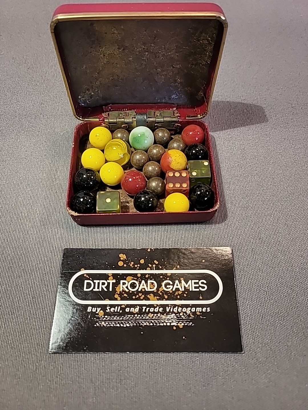 Lot of Random Vintage Antique Marbles Dice Steel Balls Mixed Sizes And Colors