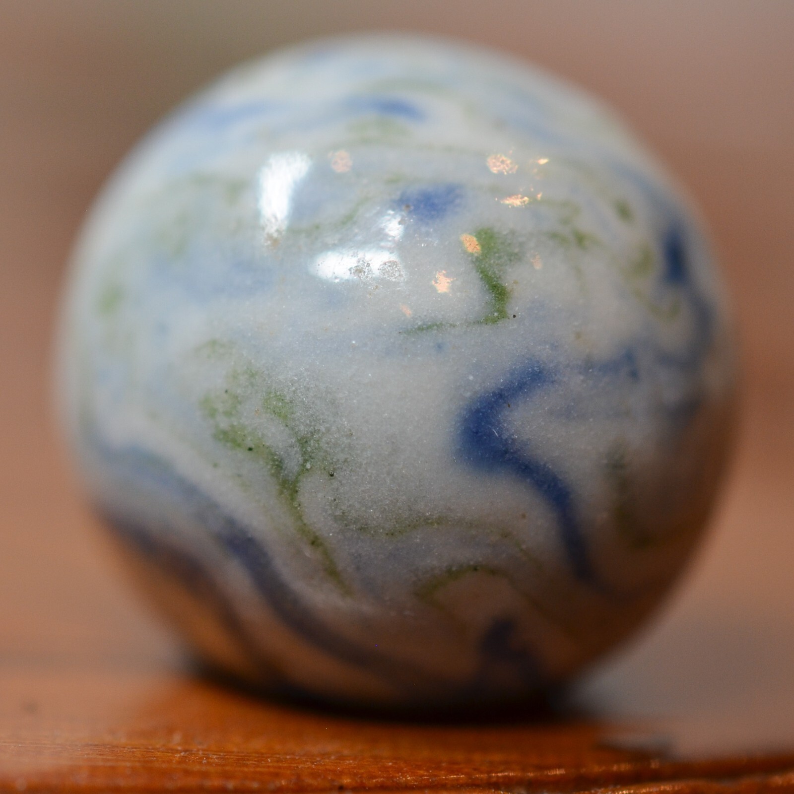 Nice Crockery Marble, Handmade 0.71 inches, Mint, 1860-1920, Germany, S1493