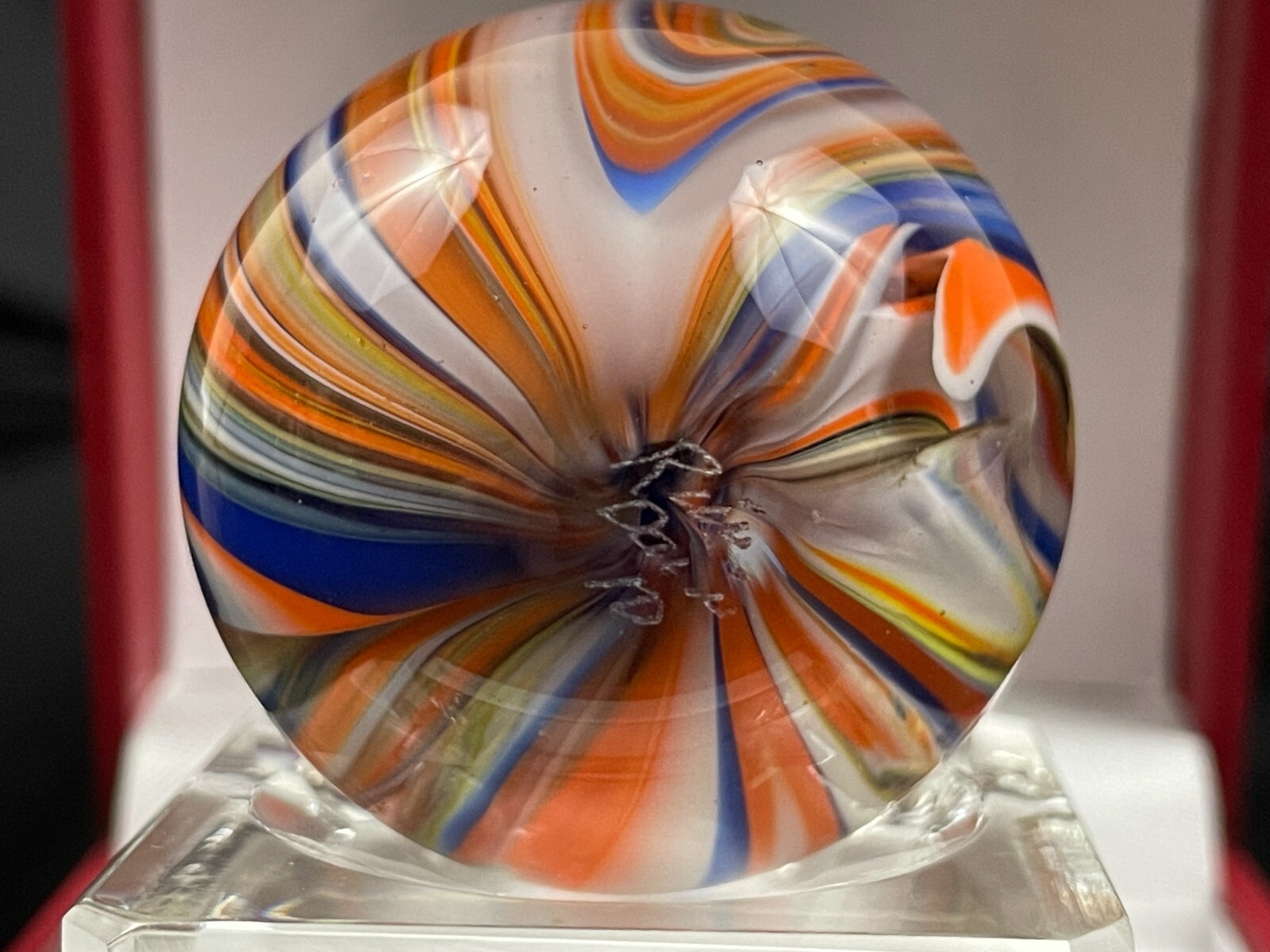 Rick Davis Glass Art Marble 1.48″ Signed