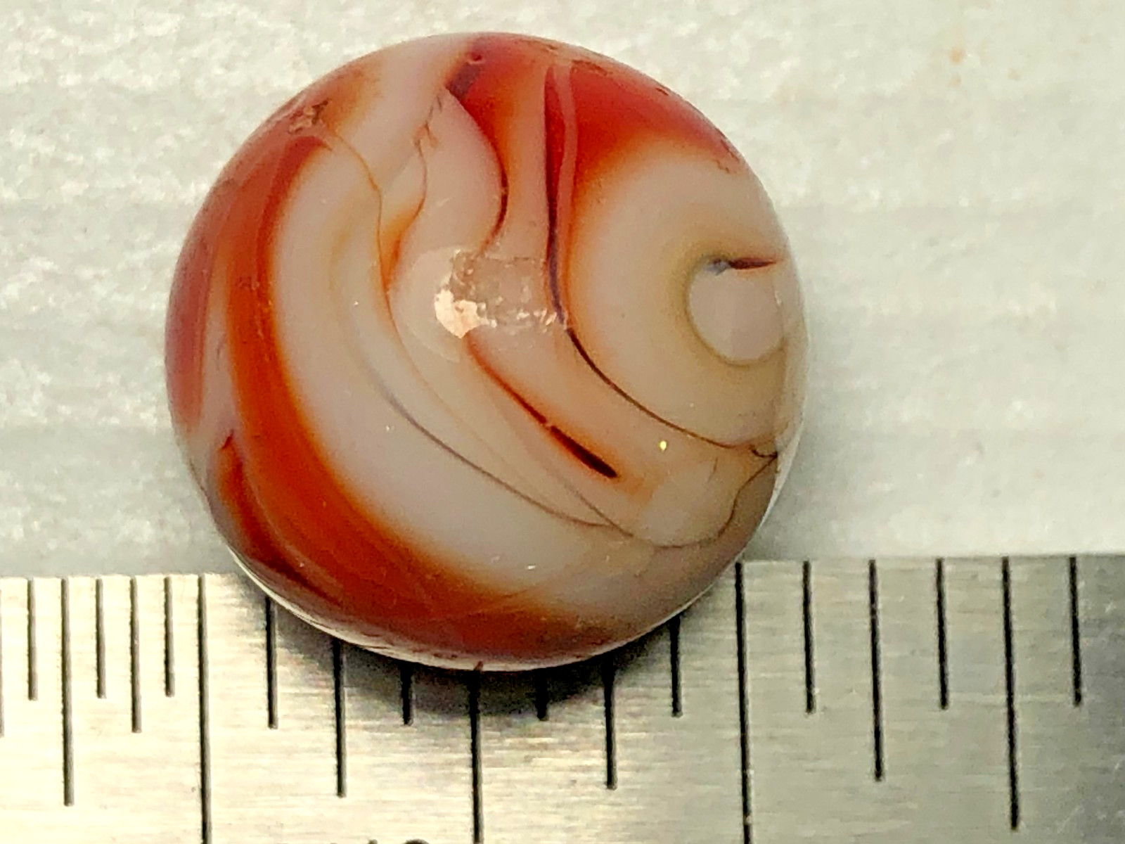 Vintage Akro Agate Peltier Christensen Glass Oxblood Swirl Marbles
