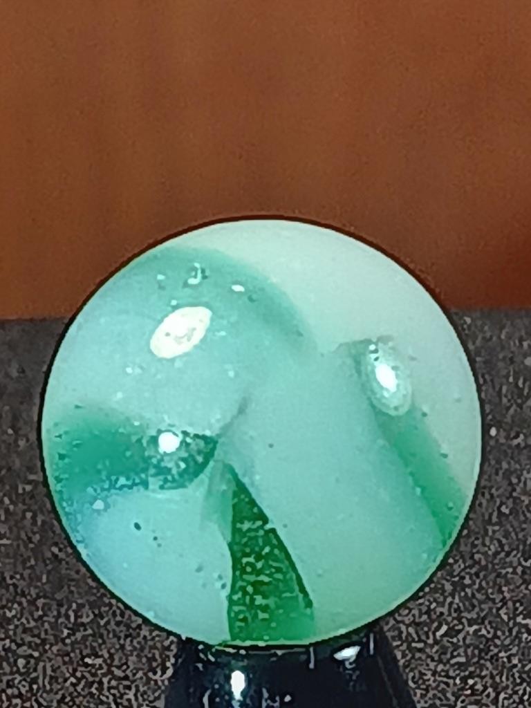 5/8″ Peltier Ocean Aqua Translucent White Rainbo GOOD Serious Marble B307