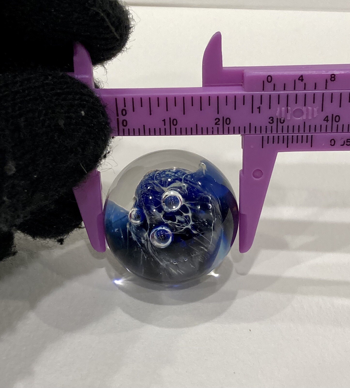 Glass Boro Skull Marble Lot Of 5 Hand Made Art Sculpture Silver Fume Color