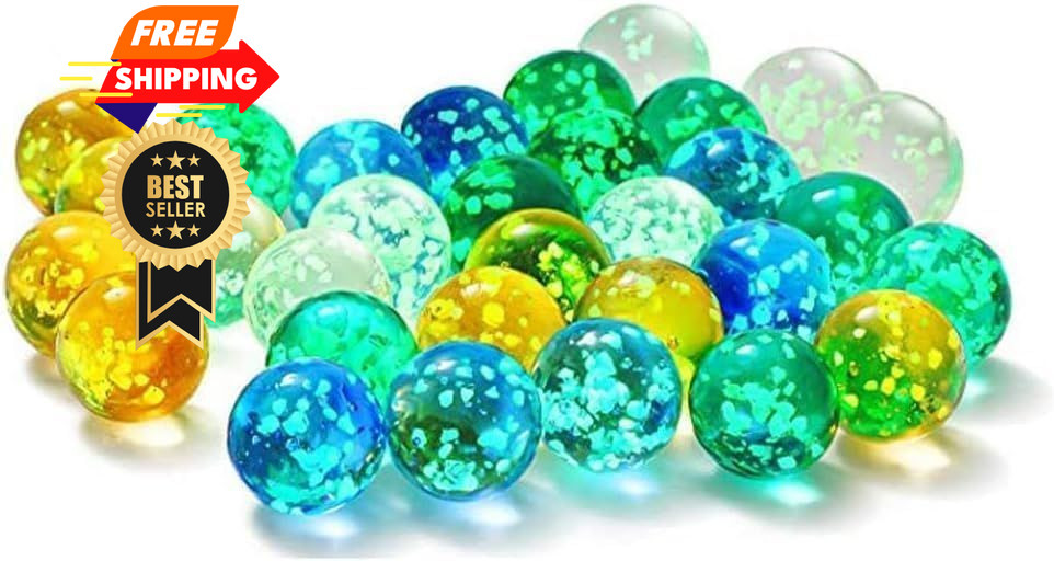 10Pcs Gold Marbles Glow in The Dark for Glass 0.47 inches,