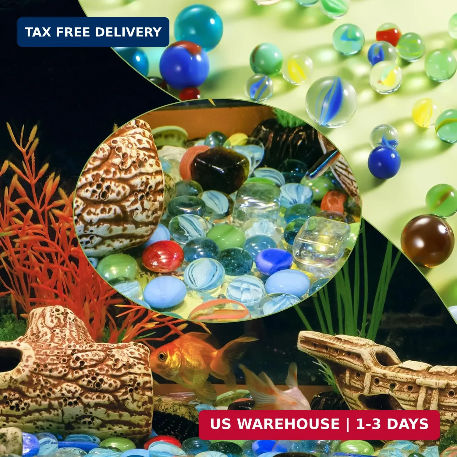 Glass Marbles, Bulk 100Pcs Cat Eye Mix Colors Medium Sized Thick Marble Decorati