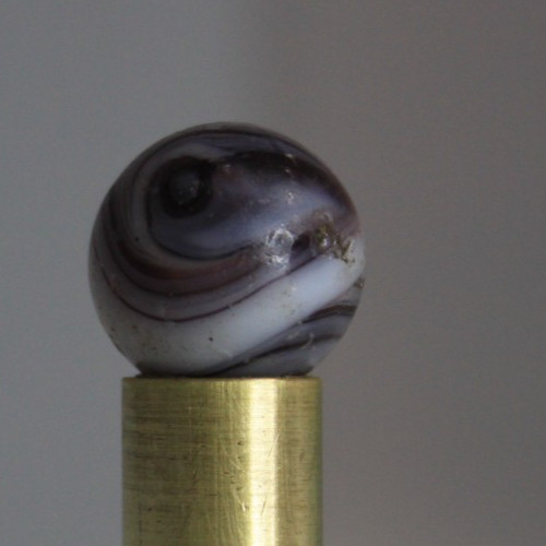 CHRISTENSEN AGATE MARBLE COLD ROLLED PURPLE OPAQUE WHITE 11/16″ CIRCA 1925-1933