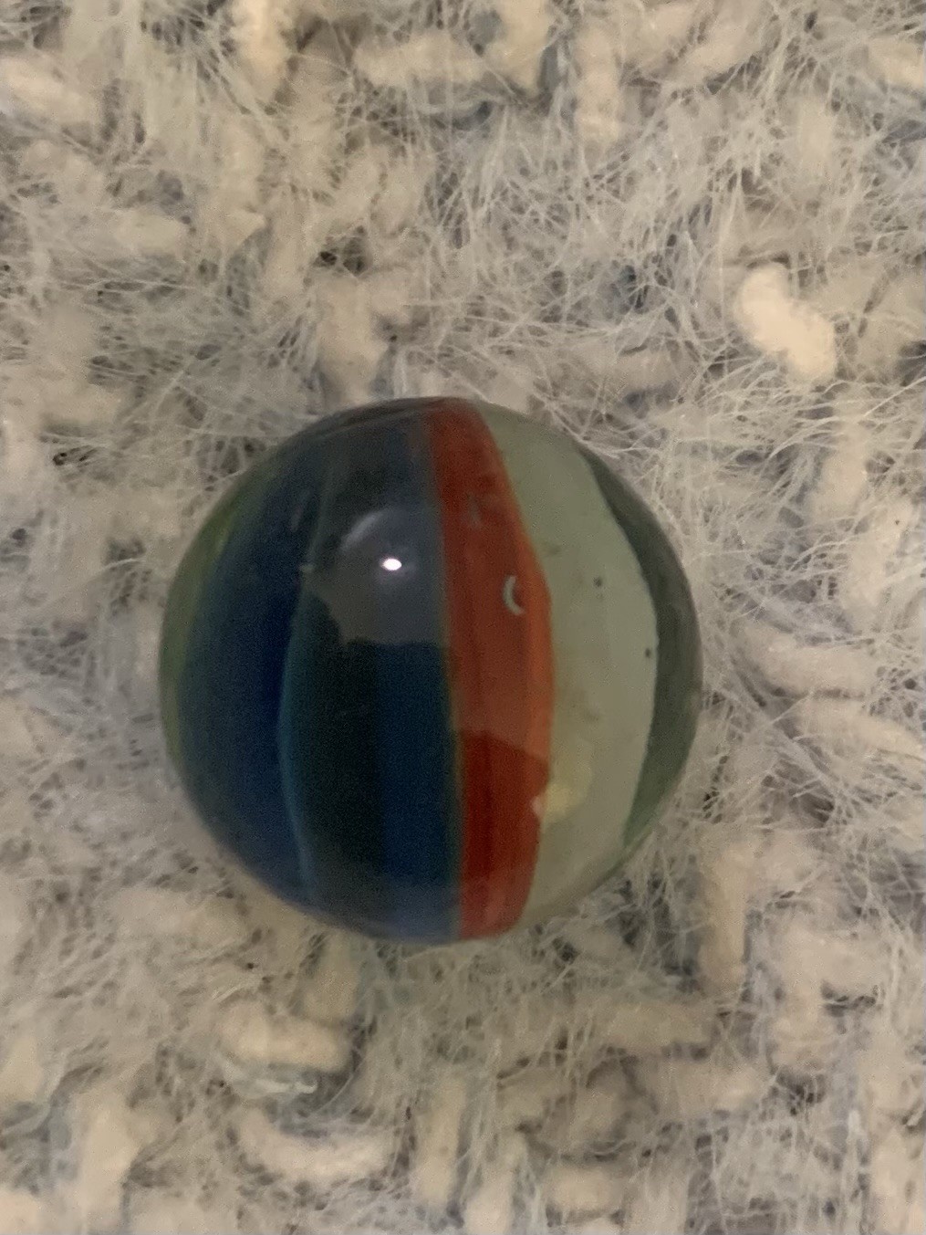Vitro Red White Blue Five Vane Cat’s Eye Marble