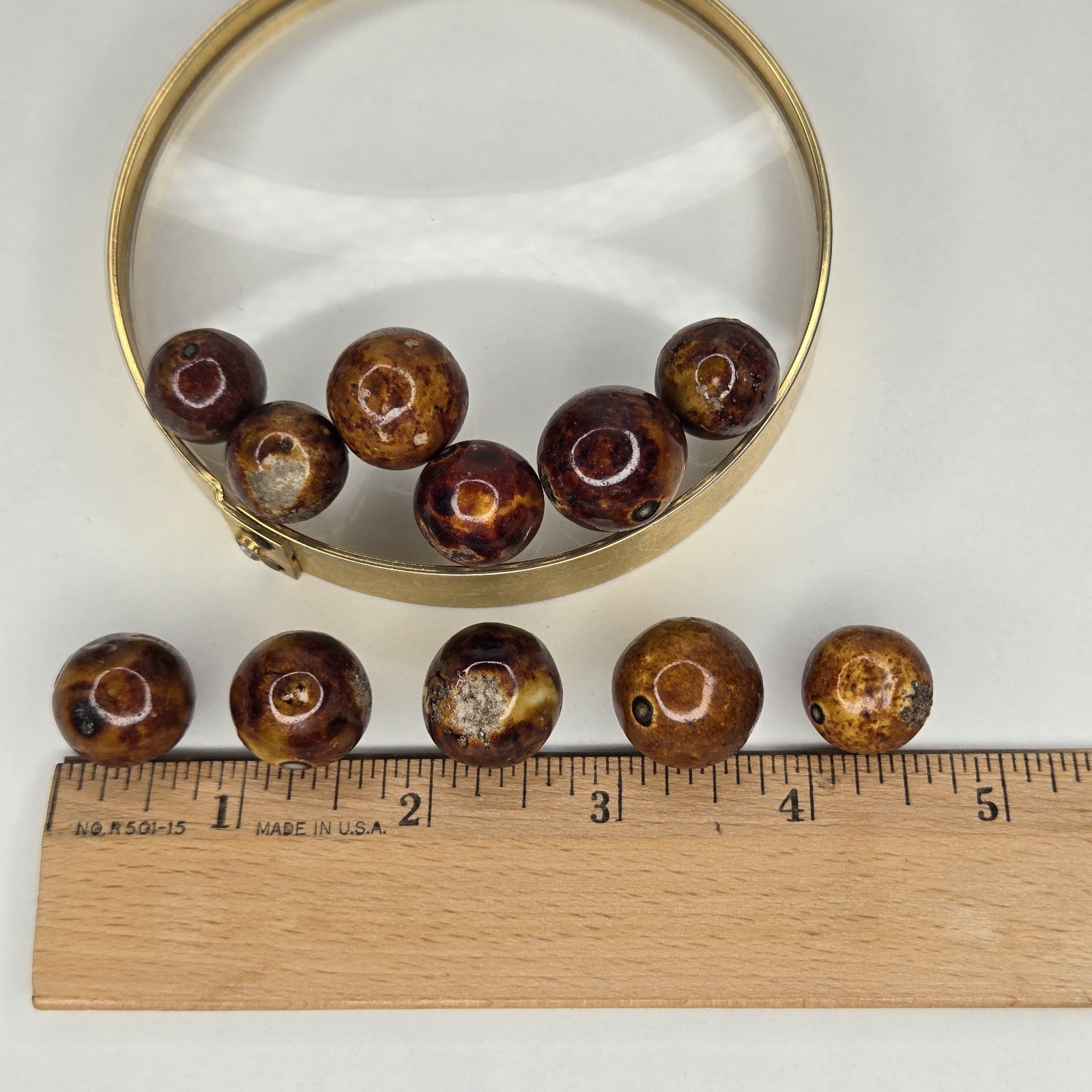 Collection Of Antique Clay Bennington Marbles Handmade 1800s-1900s Glazed (11)