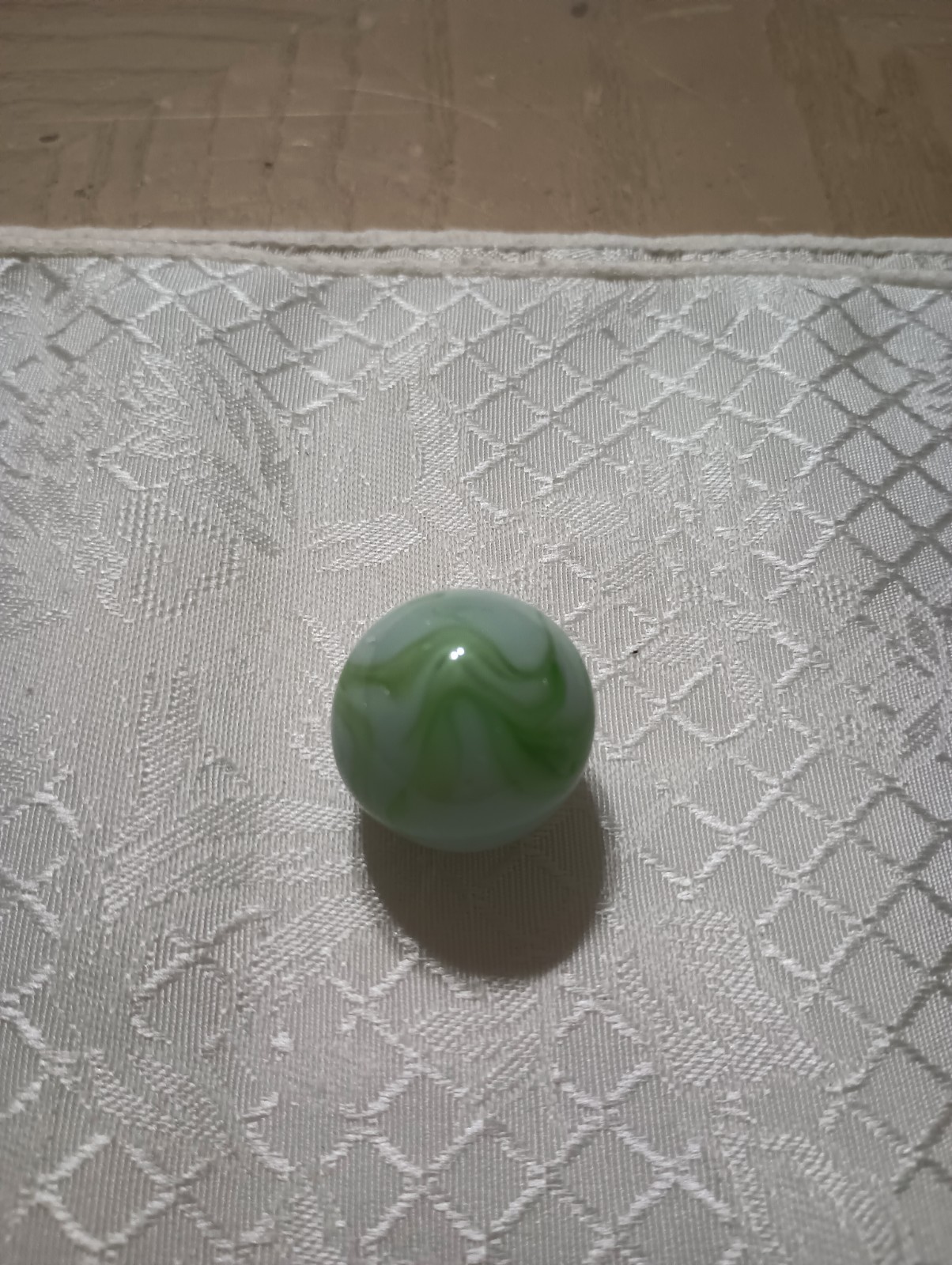 Vintage 1 Inch Opaque Green Marble Shooter Swirl Collectible