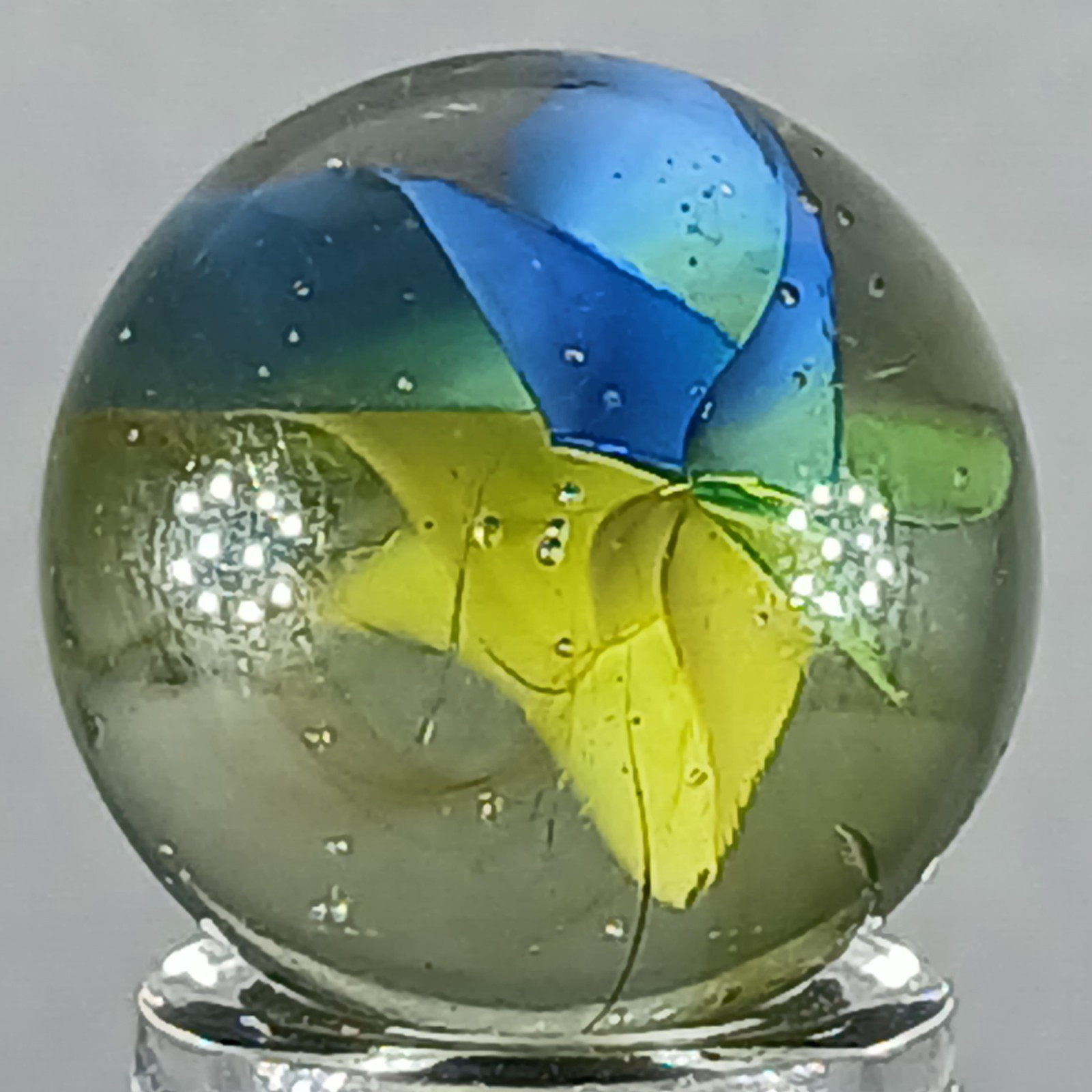 Vintage Tri-Color Hybrid Cat’s Eye Marble .62 Inches Near-Mint Condition