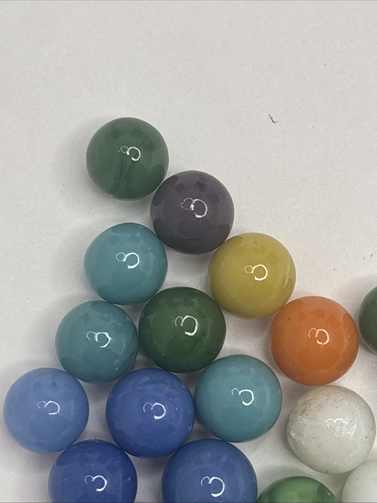 Vintage Bright Color Glass Marbles Lot of 25 Peewee Size AA