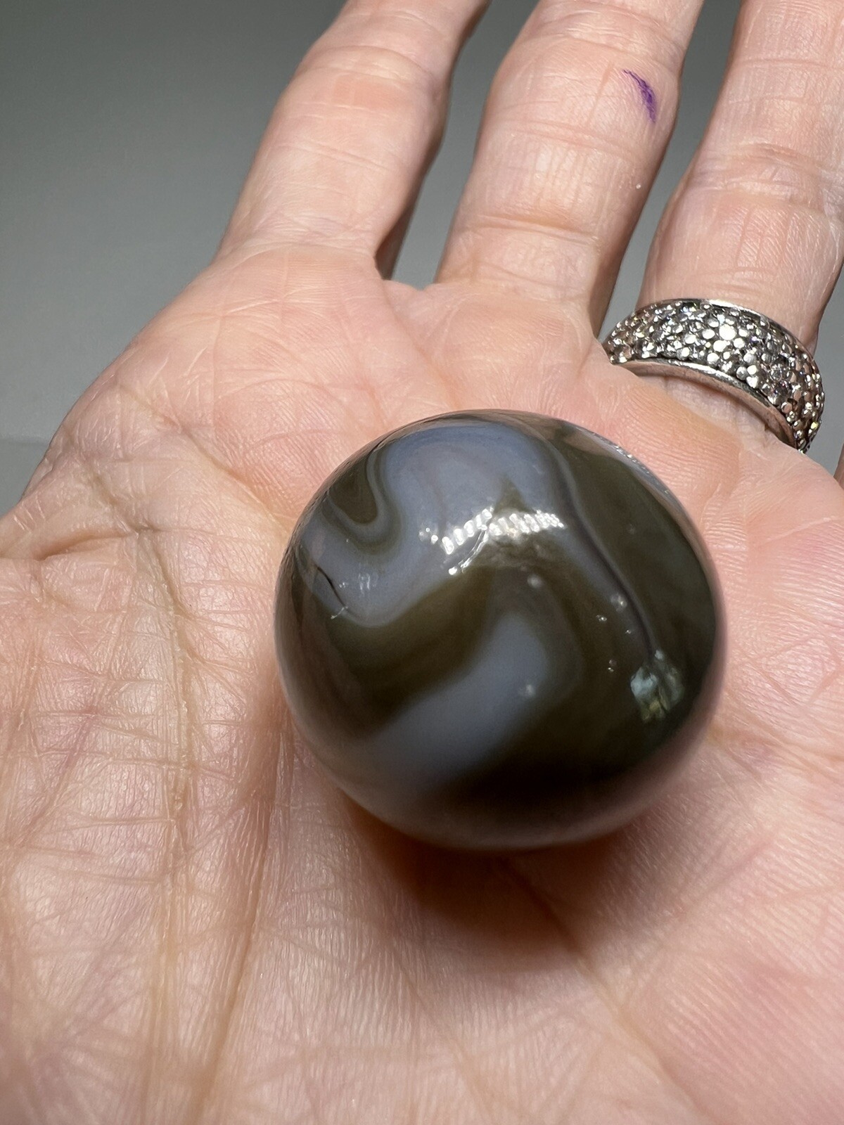 Peltier Milk White Brown Marble Rare Hard Color Peltier Marble Vintage Marbles