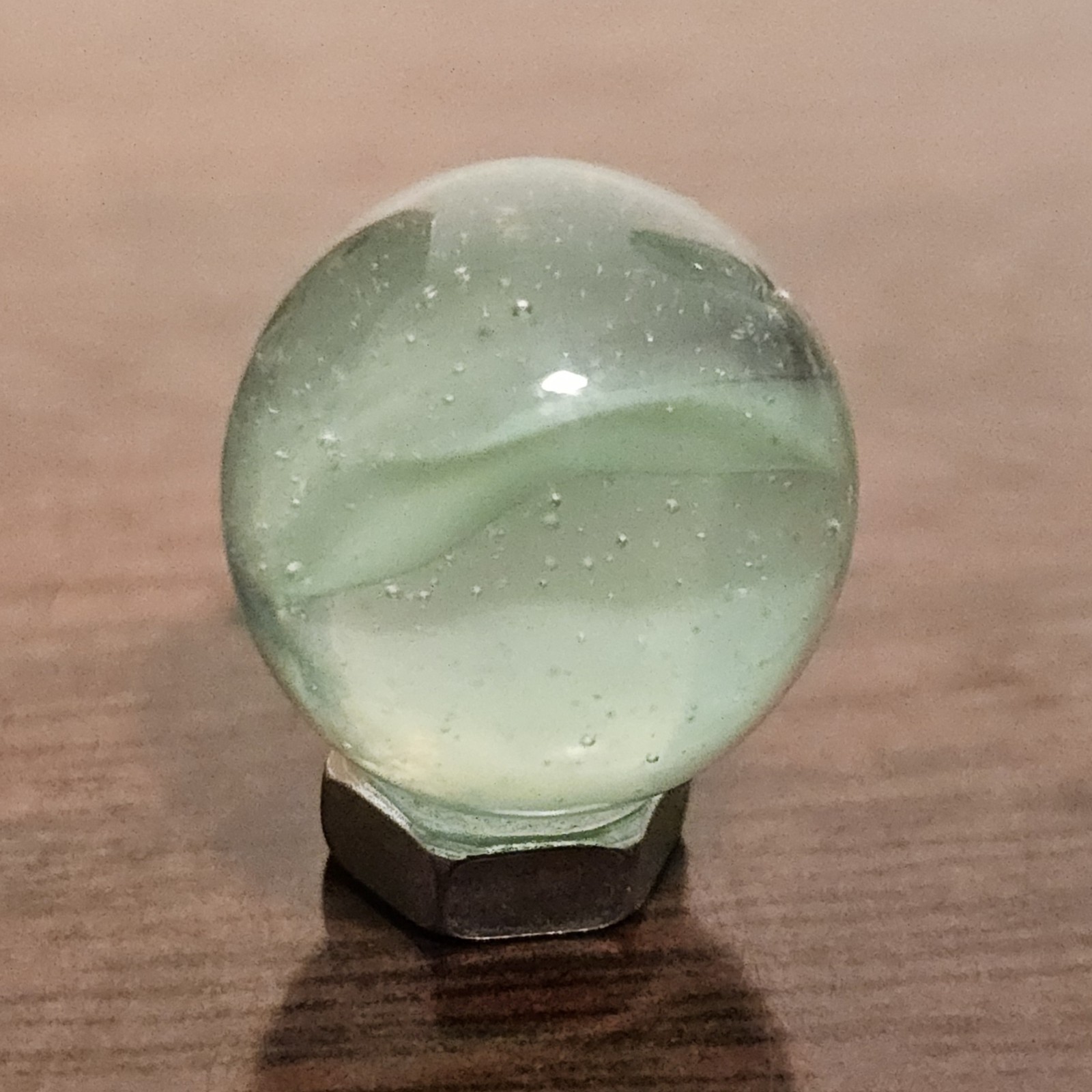 Vintage CE Bogard Light Green Floppy 4-Lobe Cats Eye .593″ Glass Marble