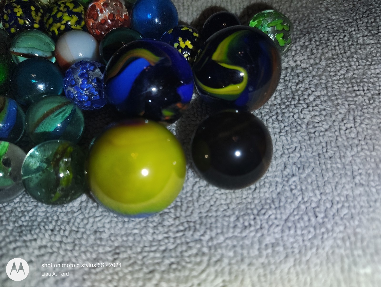 Vintage Marble Lot 39 Glass Marbles UV Reactive Confetti Swirls Shooters Estate