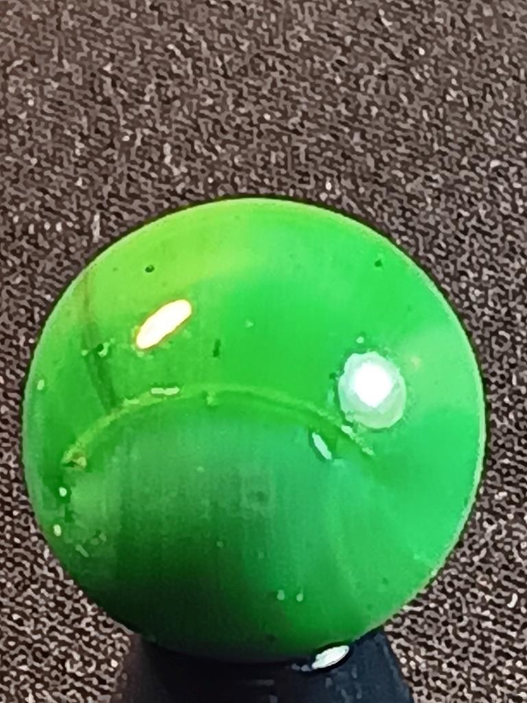 17/32″ Akro Agate CAC Emerald Green Swirl Near Peewee NM Serious Marble A706