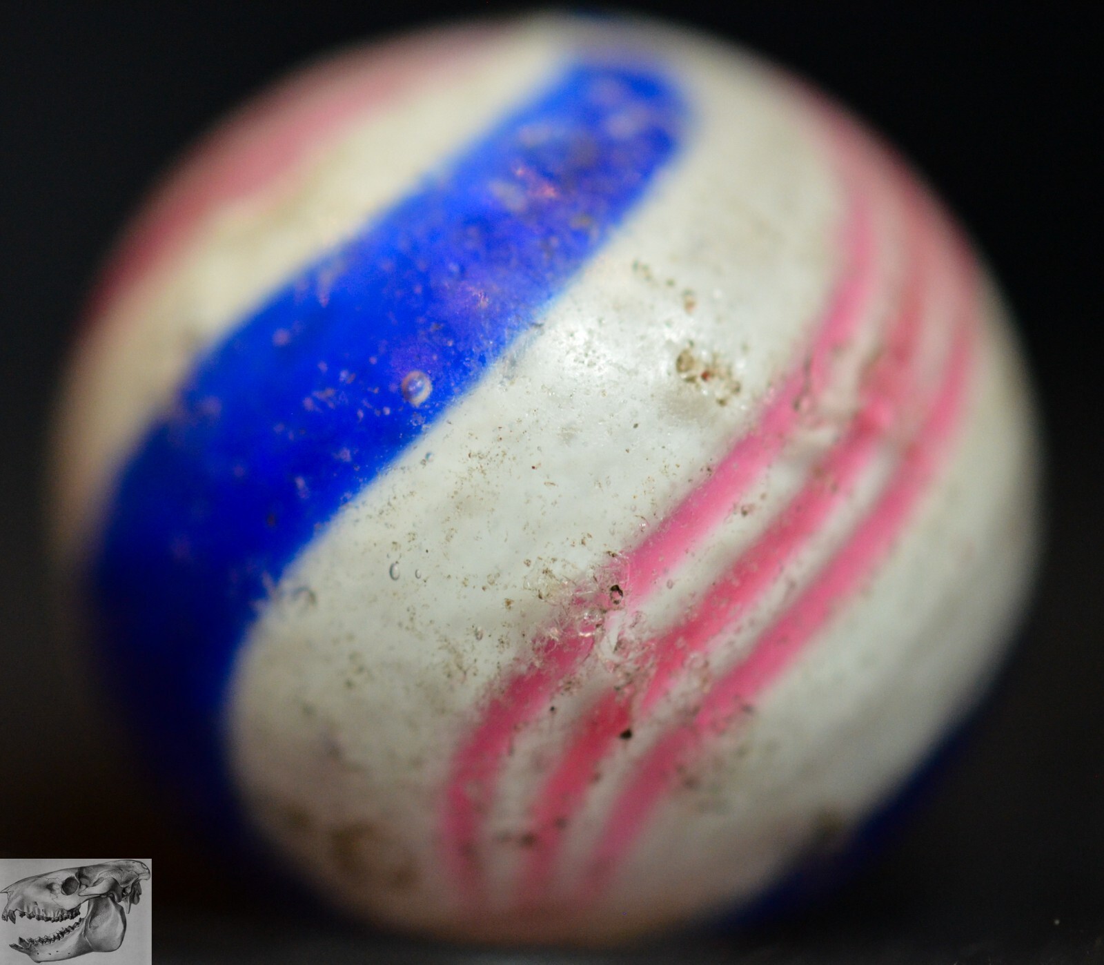 Handmade Peppermint Swirl Marble, 3/4 in, Near Mint-, Germany, 1860-1920, S1025