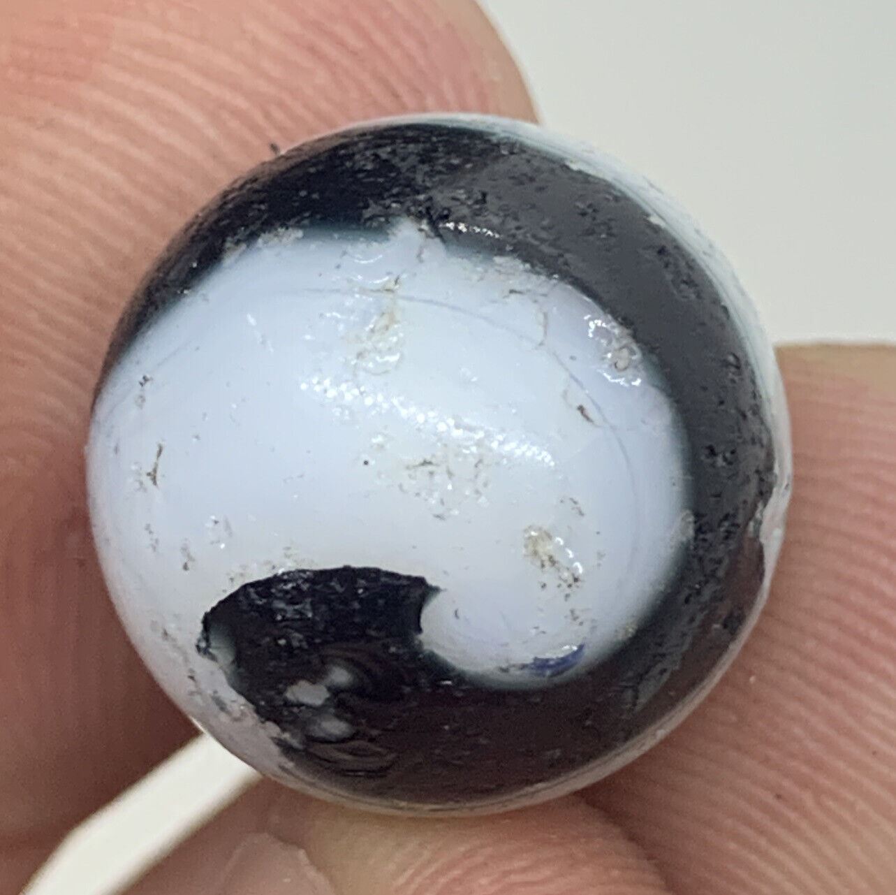 Vintage M.F. CHRISTENSEN & Son / Akro Agate Marble .60” 1920’s zebra Swirl 9