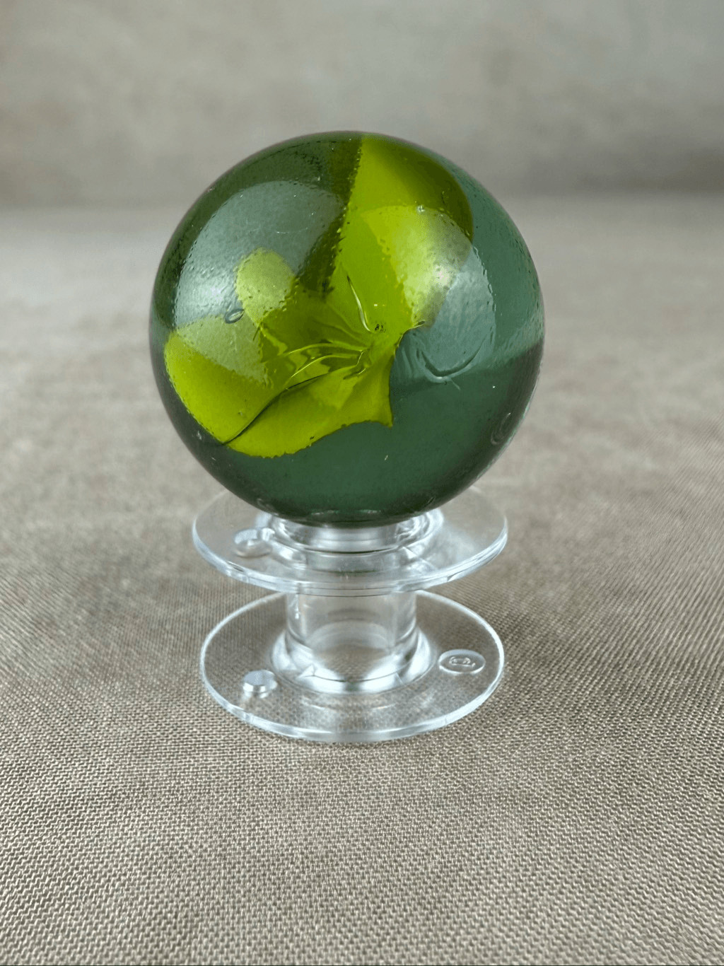 Vintage Vacor? Caged Cat Eye Marble Yellow Swirl Shooter