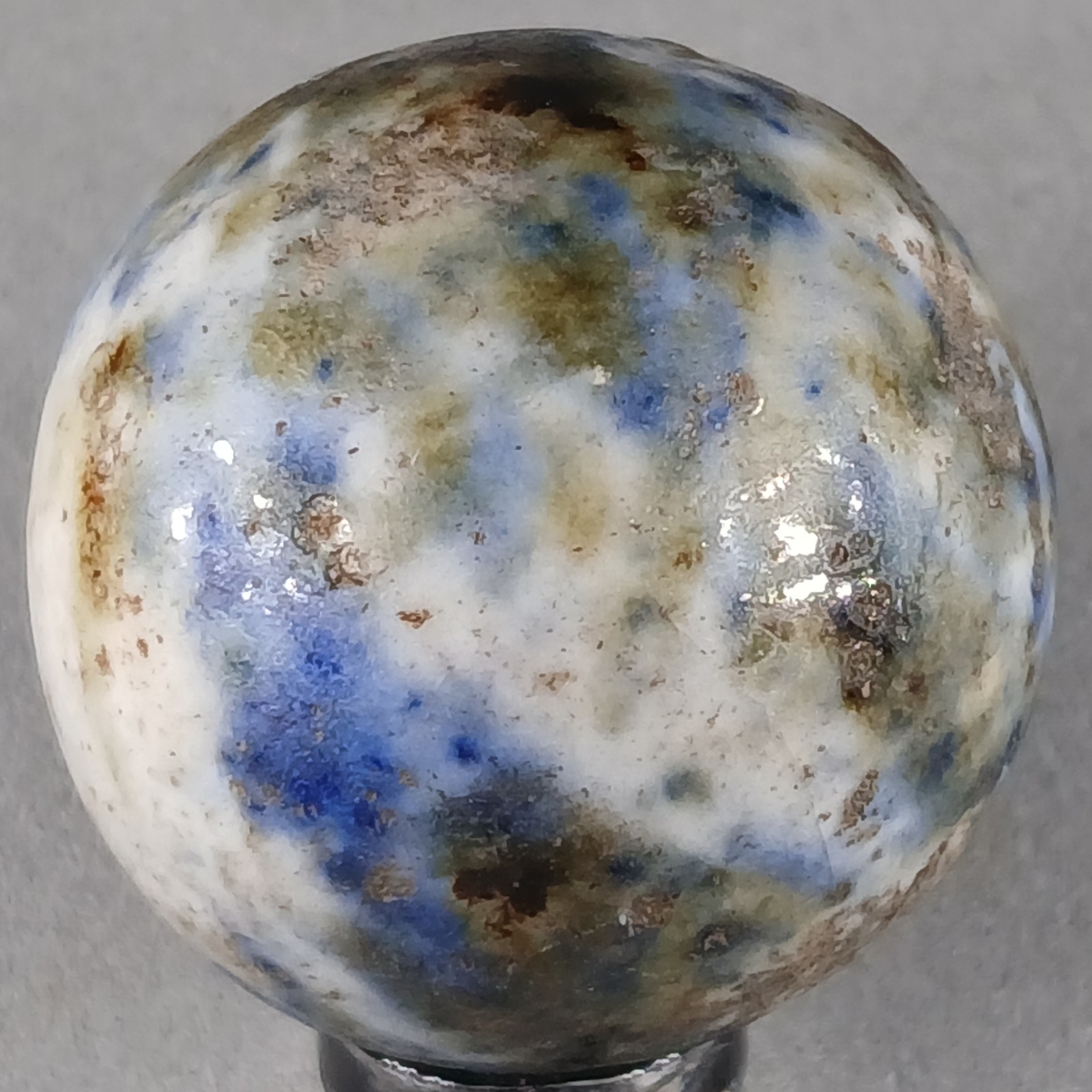 Large Vintage Fancy Bennington Clay Marble 1.14 Inches Near-Mint Condition