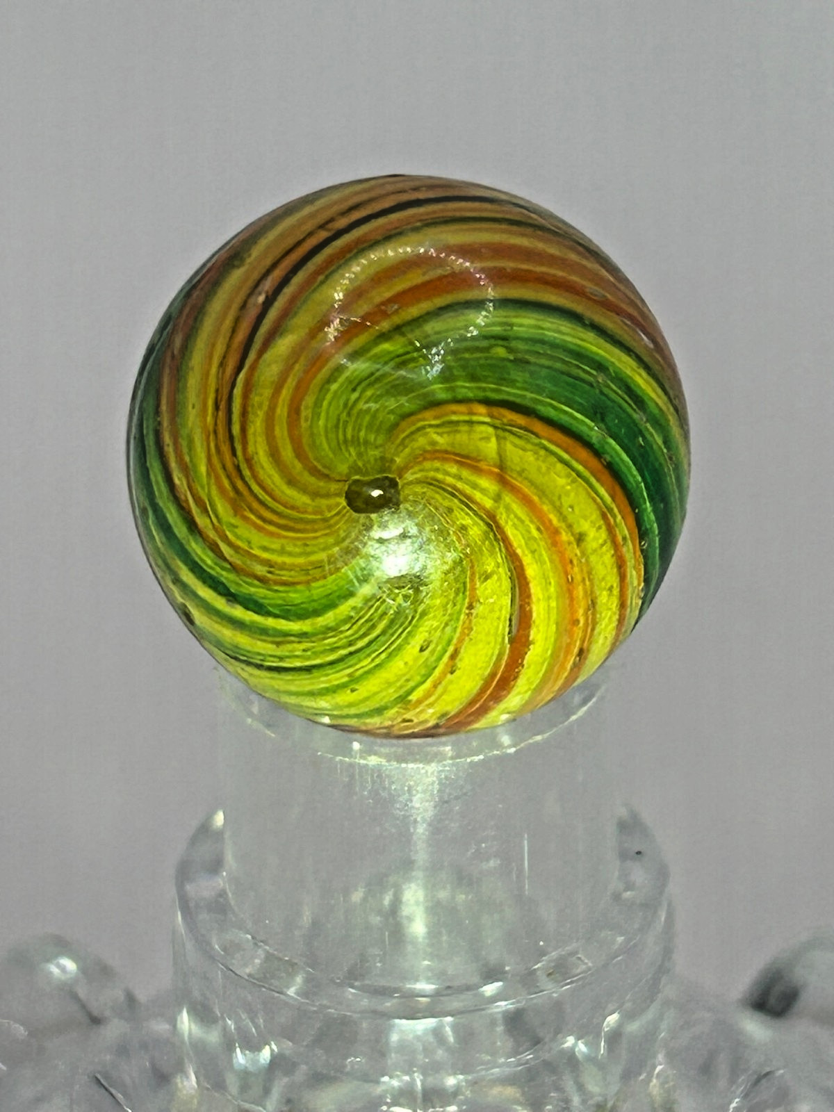 Antique German Handmade Joseph’s Coat Swirl Marble 53/64″ Mint O21
