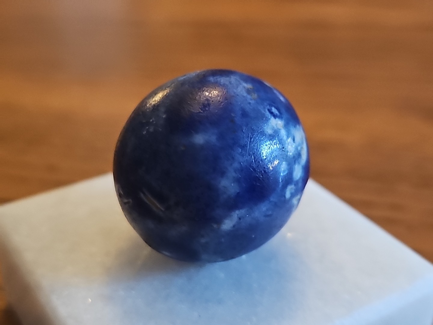 VTG Blue Bennington Marble 1.03-1.13″ Shooter German Handmade Clay Nice Shape