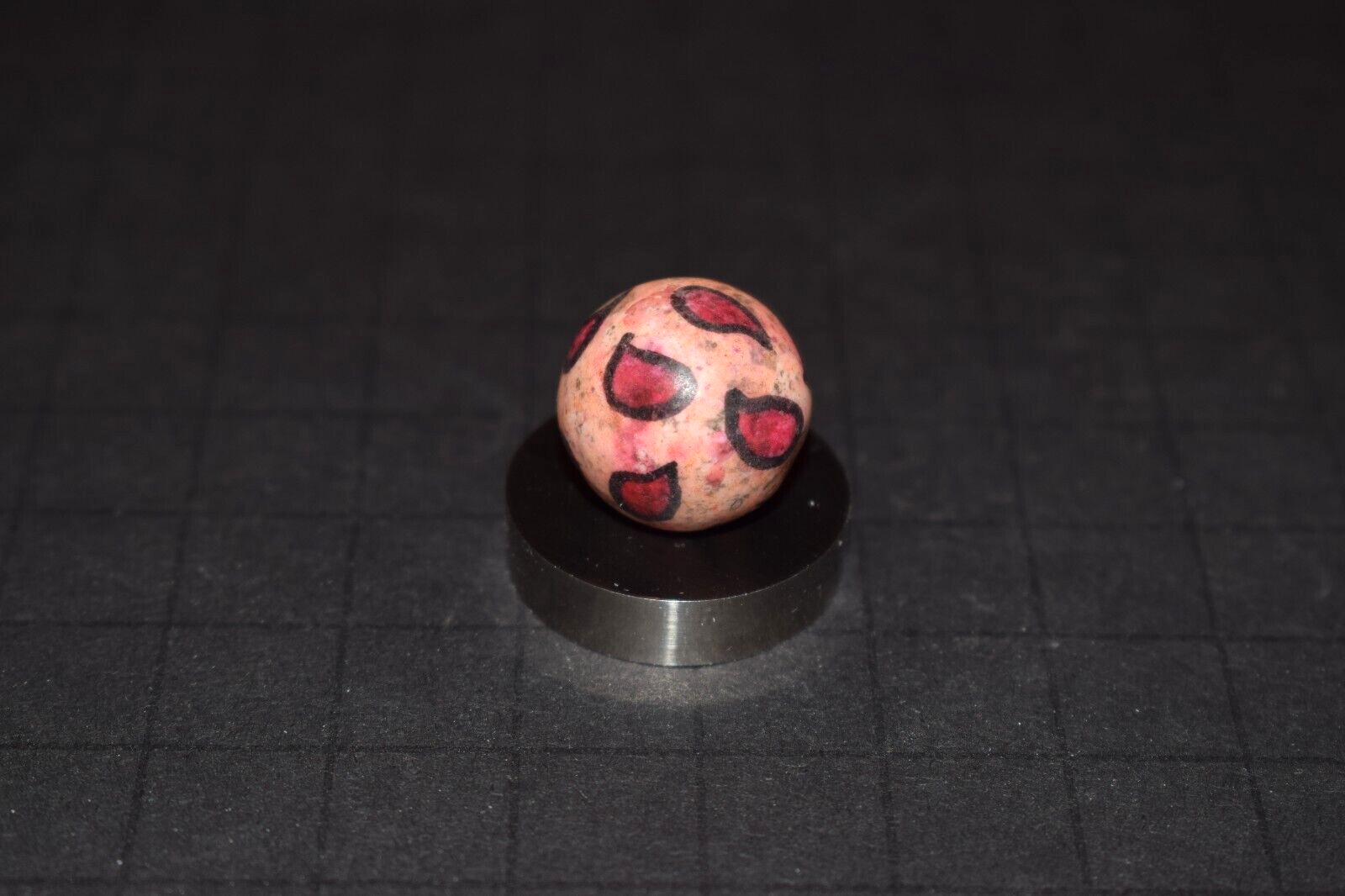 Antique Toy Hand Painted, Fired Glazed Clay 😢Teardrop 😂Marble Size .718″ VGC