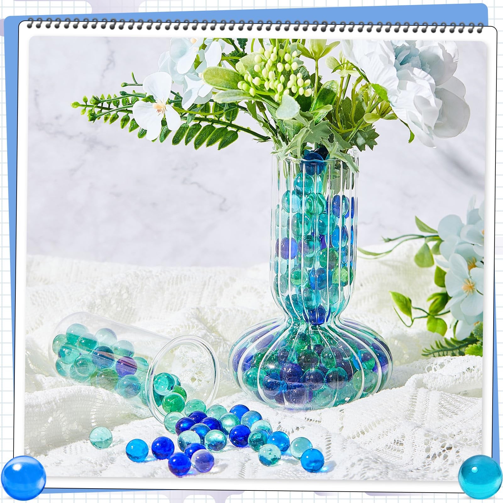 1000 Cat Eye Marbles Glass Bulk 0.55 Inch Solid Round Kids Game DIY