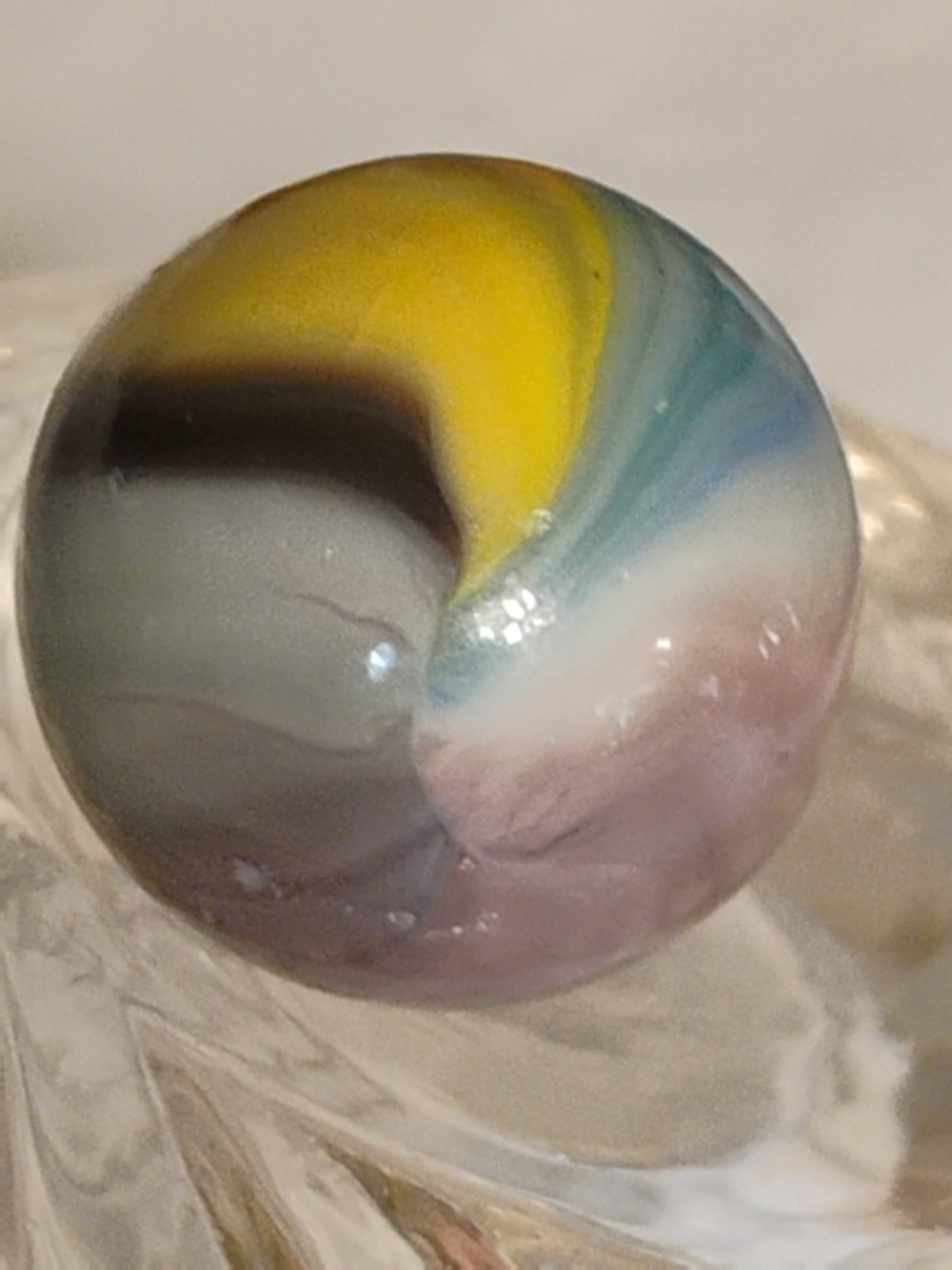 Vintage Rare Color Master Vitro Akro Sunburst Purple Yellow Blue Marble ?