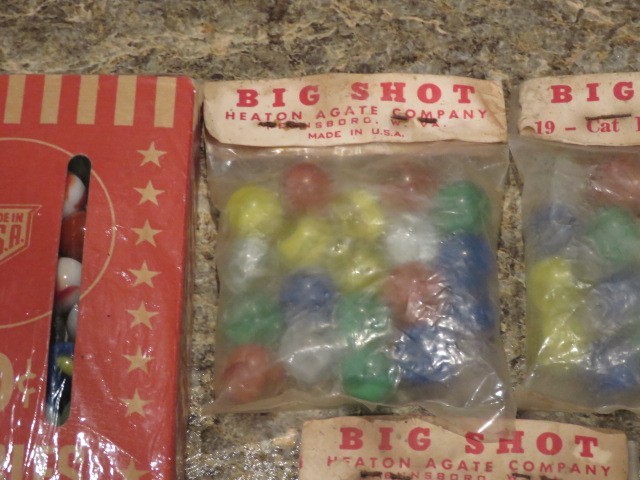 Vintage Cats Eye Agate Marbles 3 5Cent Packs one 10Cent Box