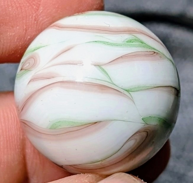 1 & 1/16″+ Massive Busy Veiligglas Opaque Swirl 1950s/1960s Vintage Marbles MM