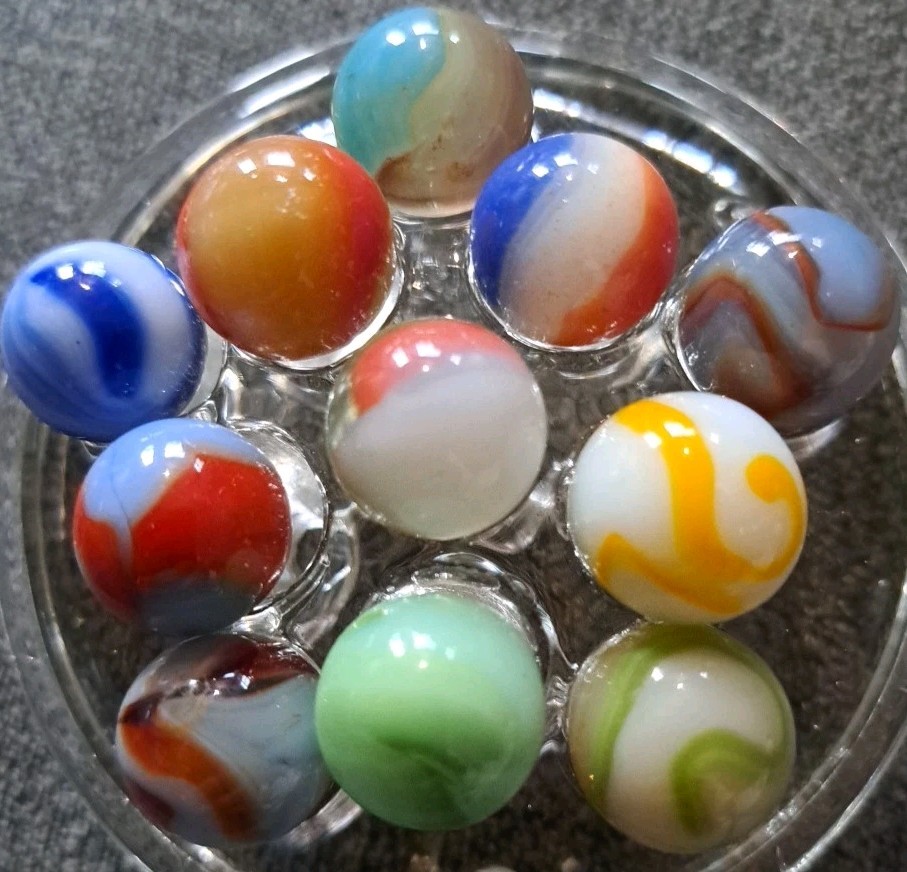 Lot Of 11 Estate Sale Marbles Mixed Colors