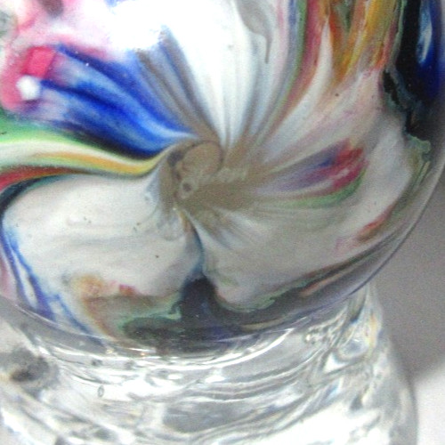 Signed DAVIS GLASS MARBLE SWIRL CONTEMPORARY 2004 JIM STAND