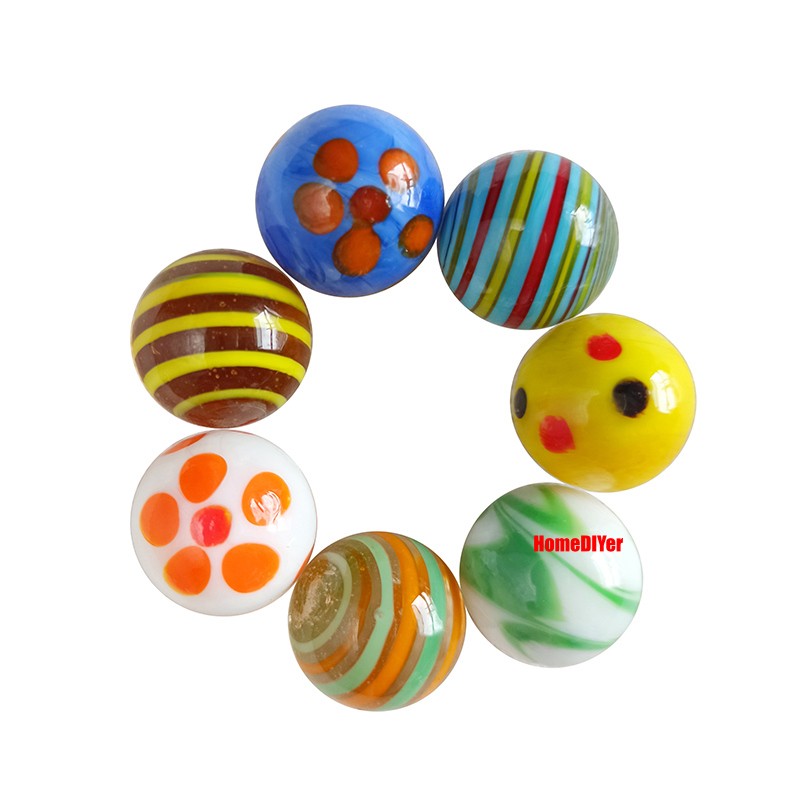 18mm Colour Glass Marbles Balls Kids Toys Games Craft Fish Tanks Vase Decoration