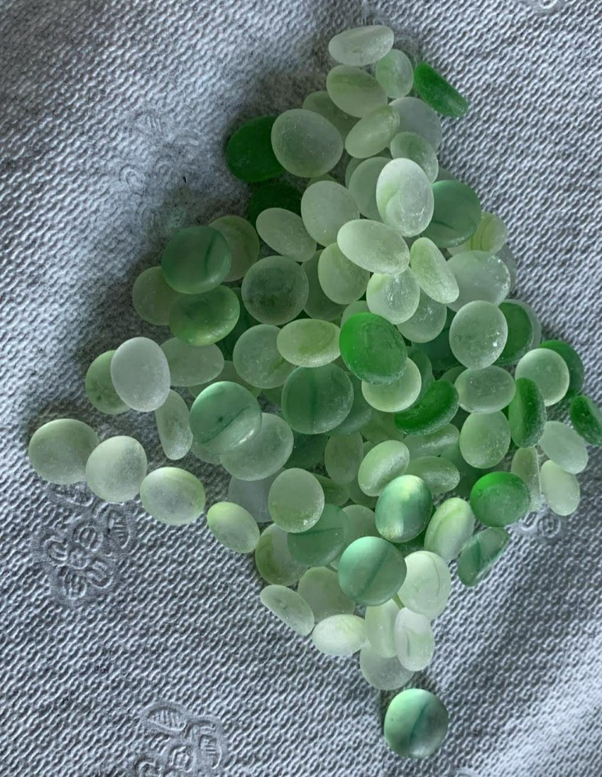 10.7 oz MIXTURE OF FROSTY GLASS MARBLES