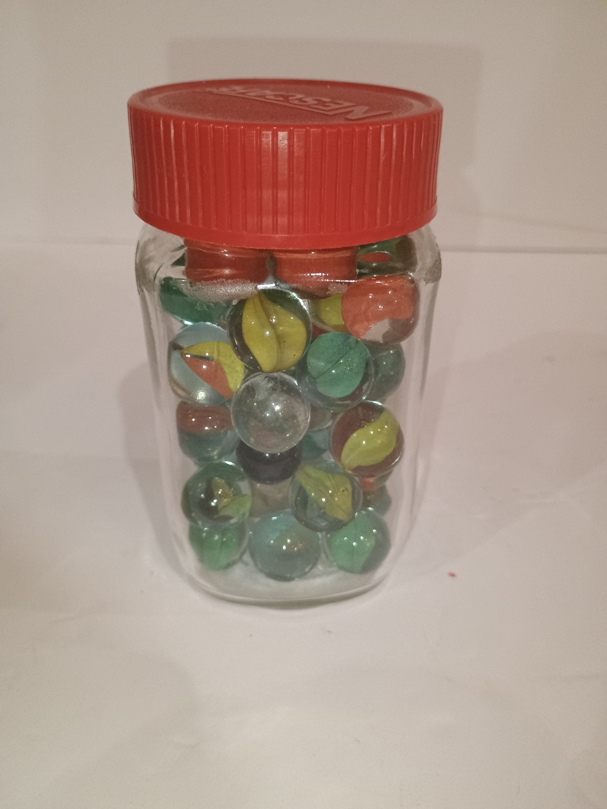Vintage Glass Marbles (50) Cats Eye 3 Vein