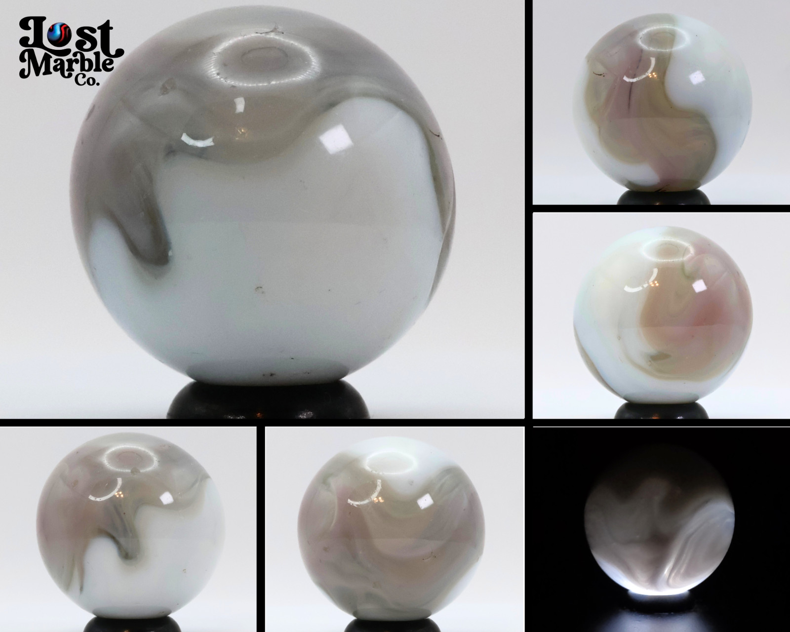 1″ Vitro Agate Conqueror Marble Purple Slight off round NM++ manganese UV