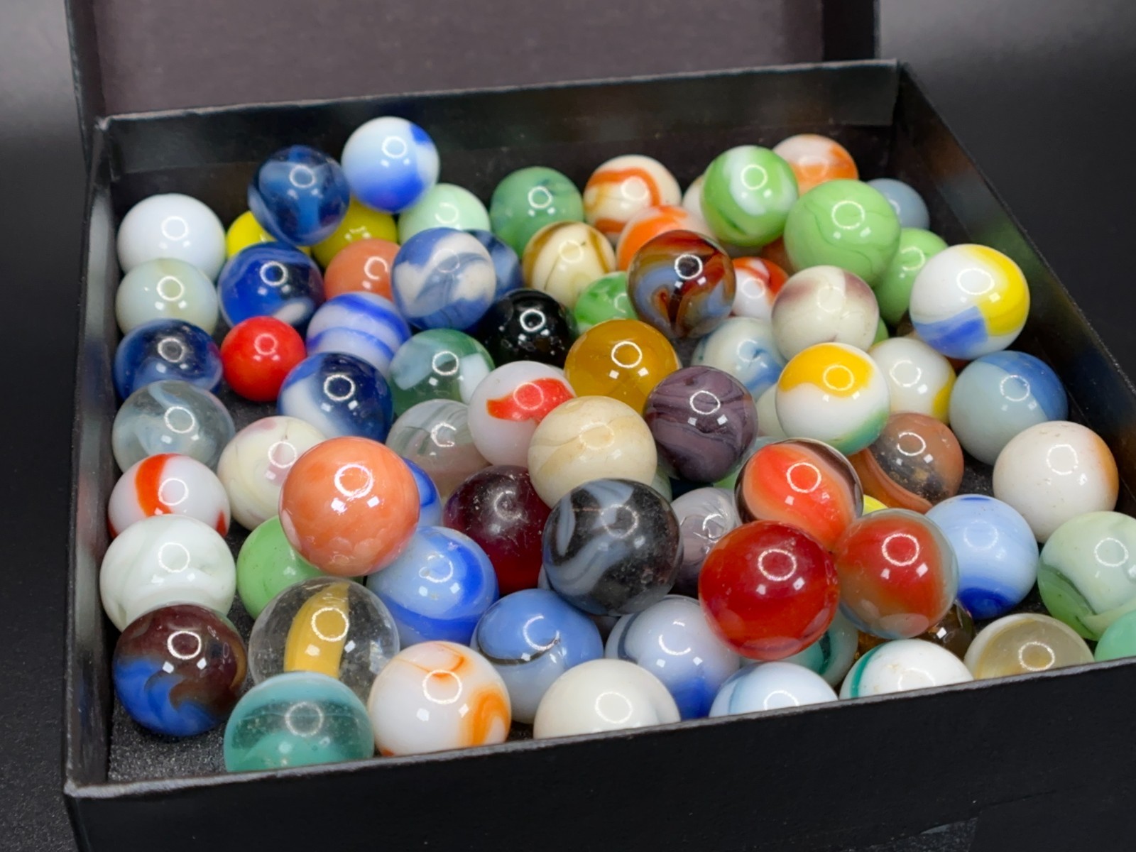 Vintage ESTATE MARBLES Lot Vitro Alley Agate Peltier & More Patches Swirls NICE!