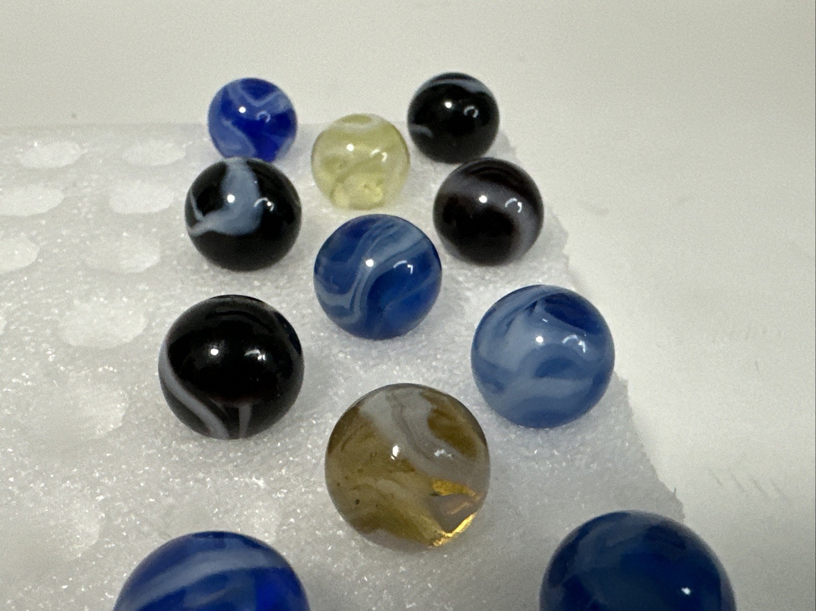 115 Lot Of 15 Vintage Alox Swirl Marbles!