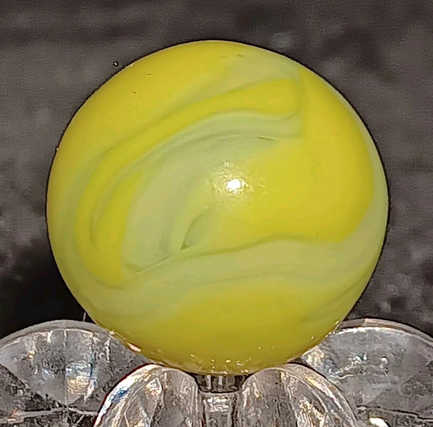 Vintage Champion Agate Swirl Marble. 5/8″ Wet Mint. Uv Active. Htf Example