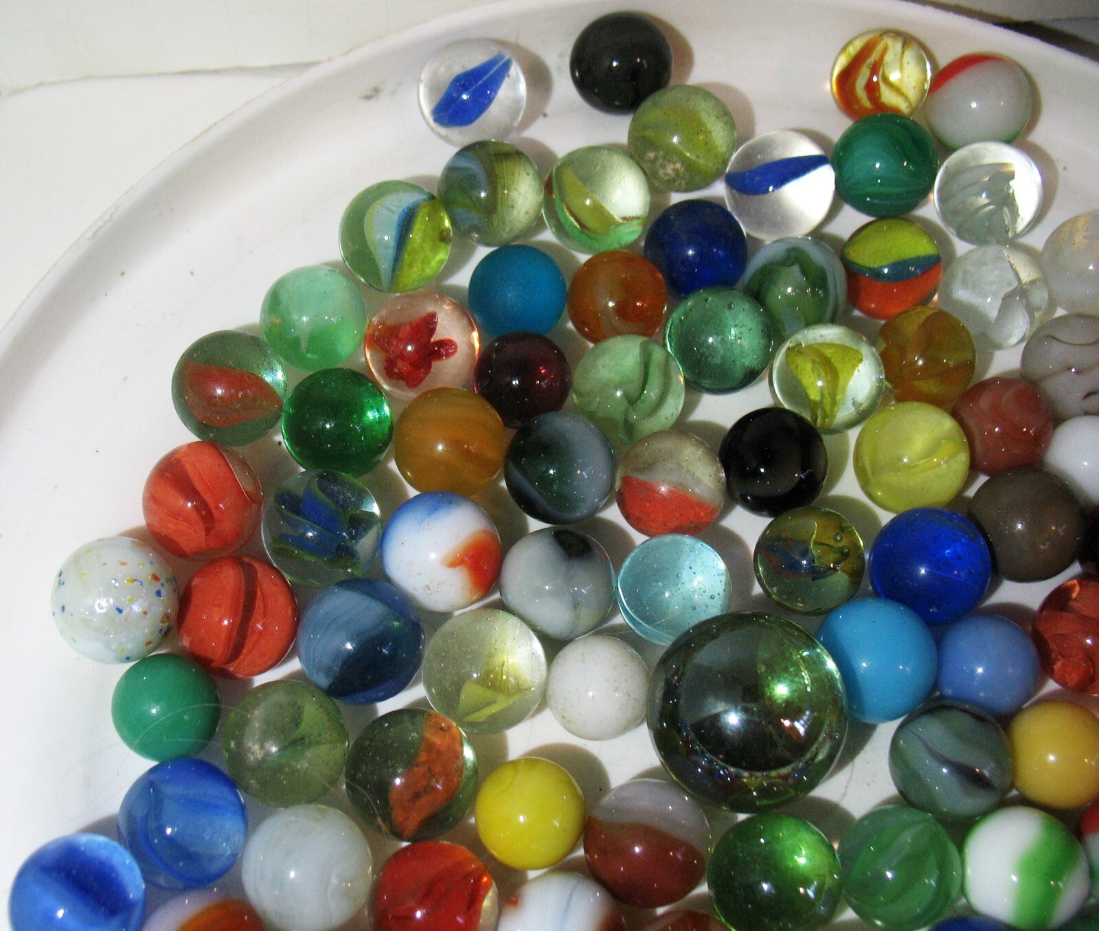 130+ Vtg Machine Made Marbles Various Makers +Types .53″ to .97″ diameter