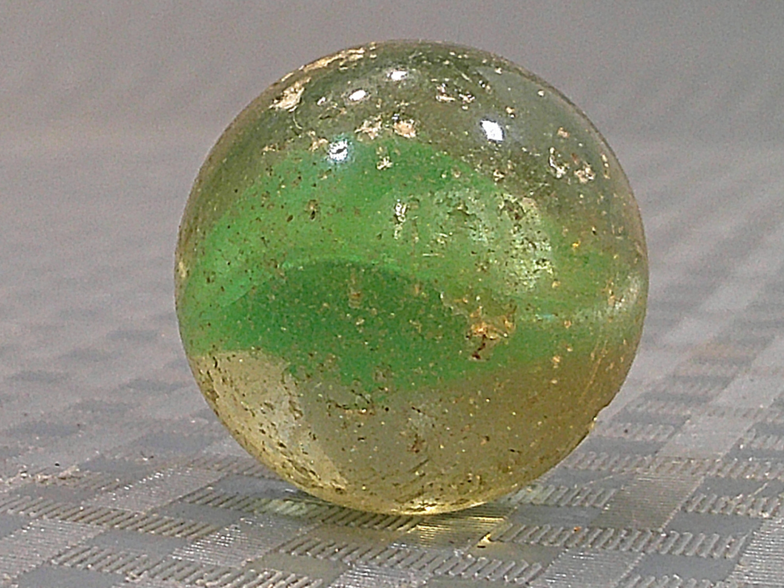 Vintage 1940s Green Clear Cat’s Eye Marble Banger Shooter Boulder Bonker Masher