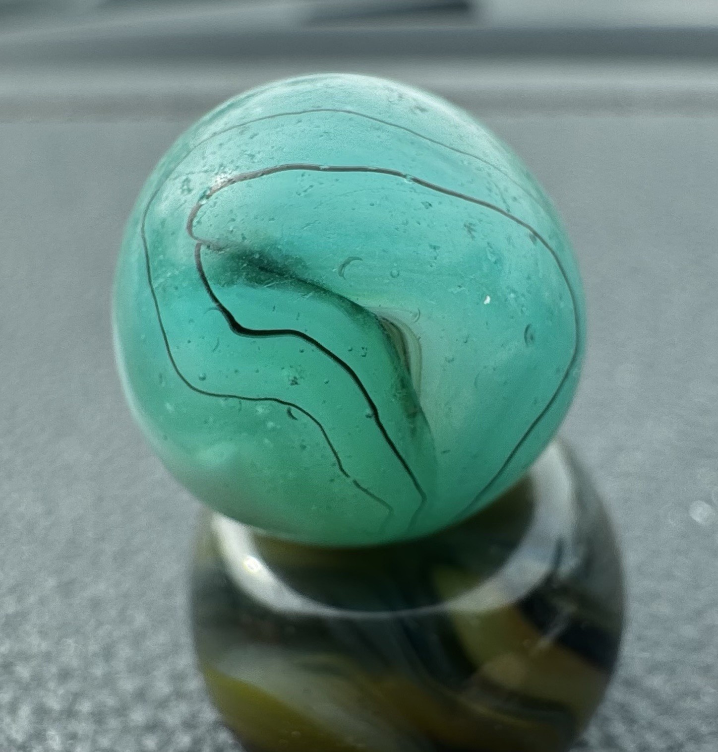 HTF RARE Alley Agate Swirl With AV and Black Horsehair